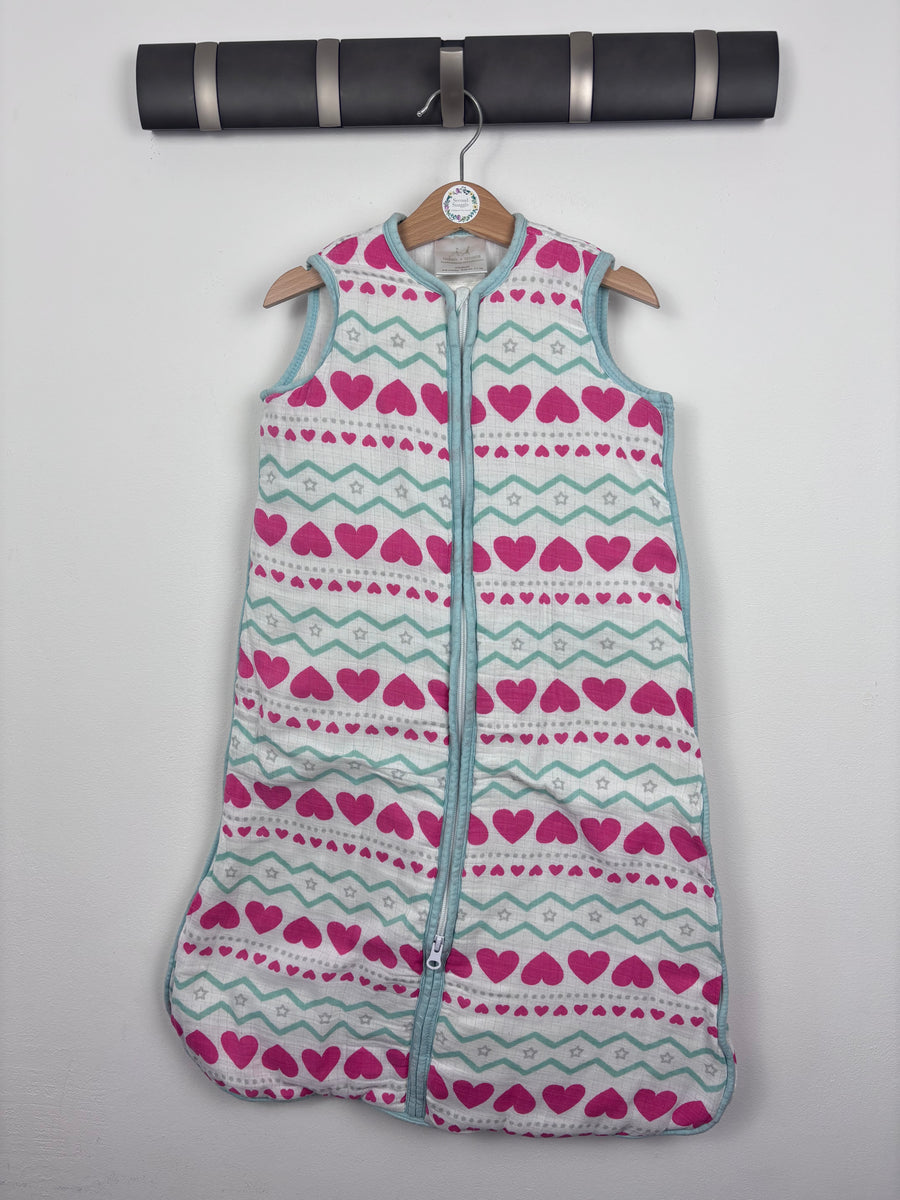 Aden & Anais Pink Heart Print Sleeping Bag 6-12 Months 2.5 Tog-Sleeping Bags-Second Snuggle Preloved