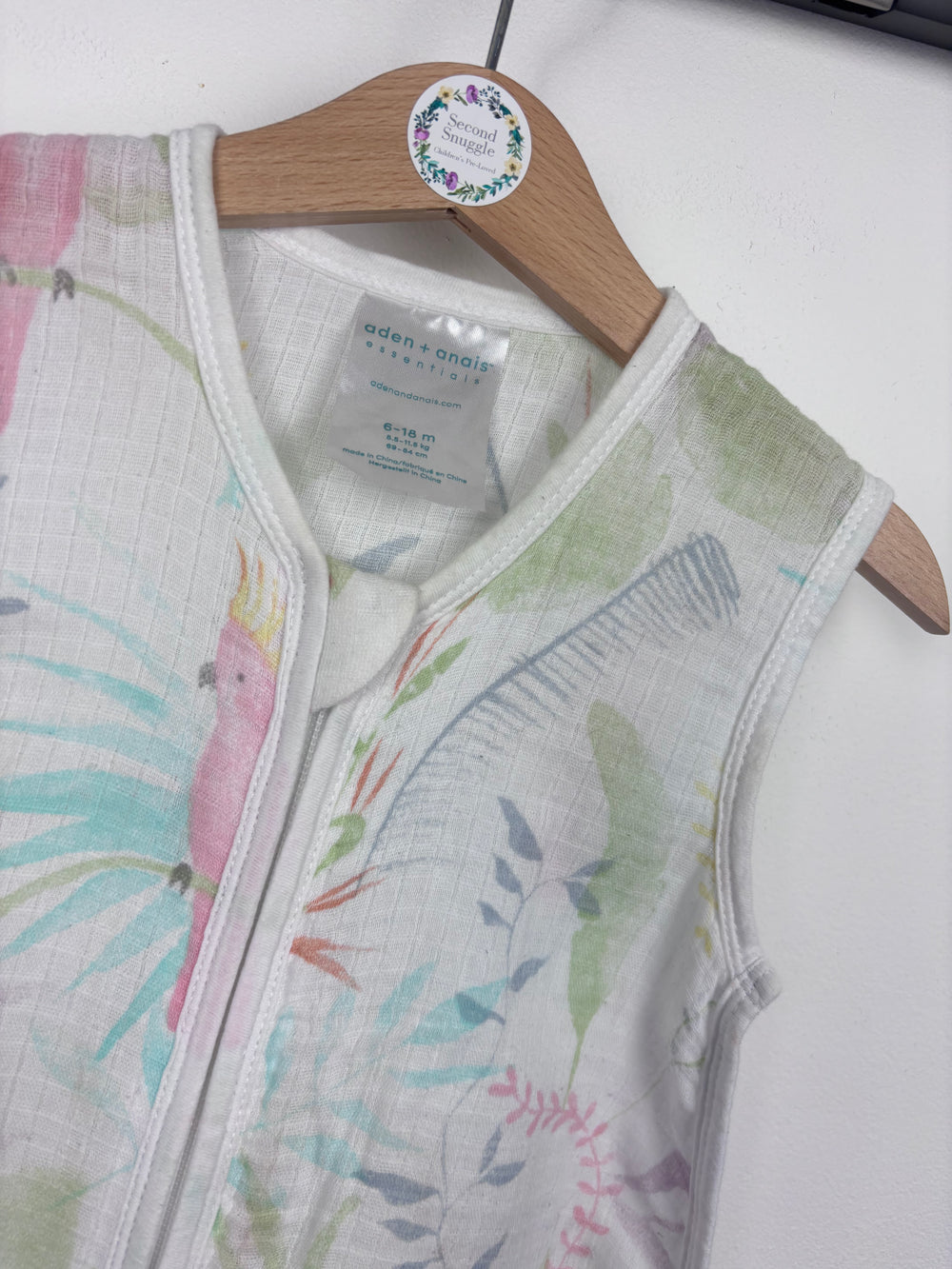 Aden & Anais Pastel Birds Muslin Sleeping Bag 6-18 Months-Sleeping Bags-Second Snuggle Preloved