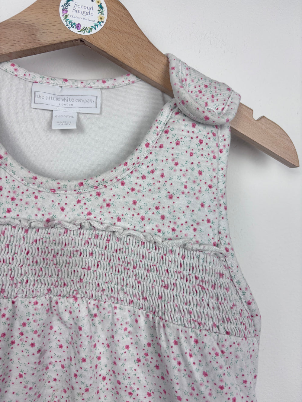 Little White Company White Pink Spot Sleeping Bag 6-18 Months 2.5 Tog-Sleeping Bags-Second Snuggle Preloved