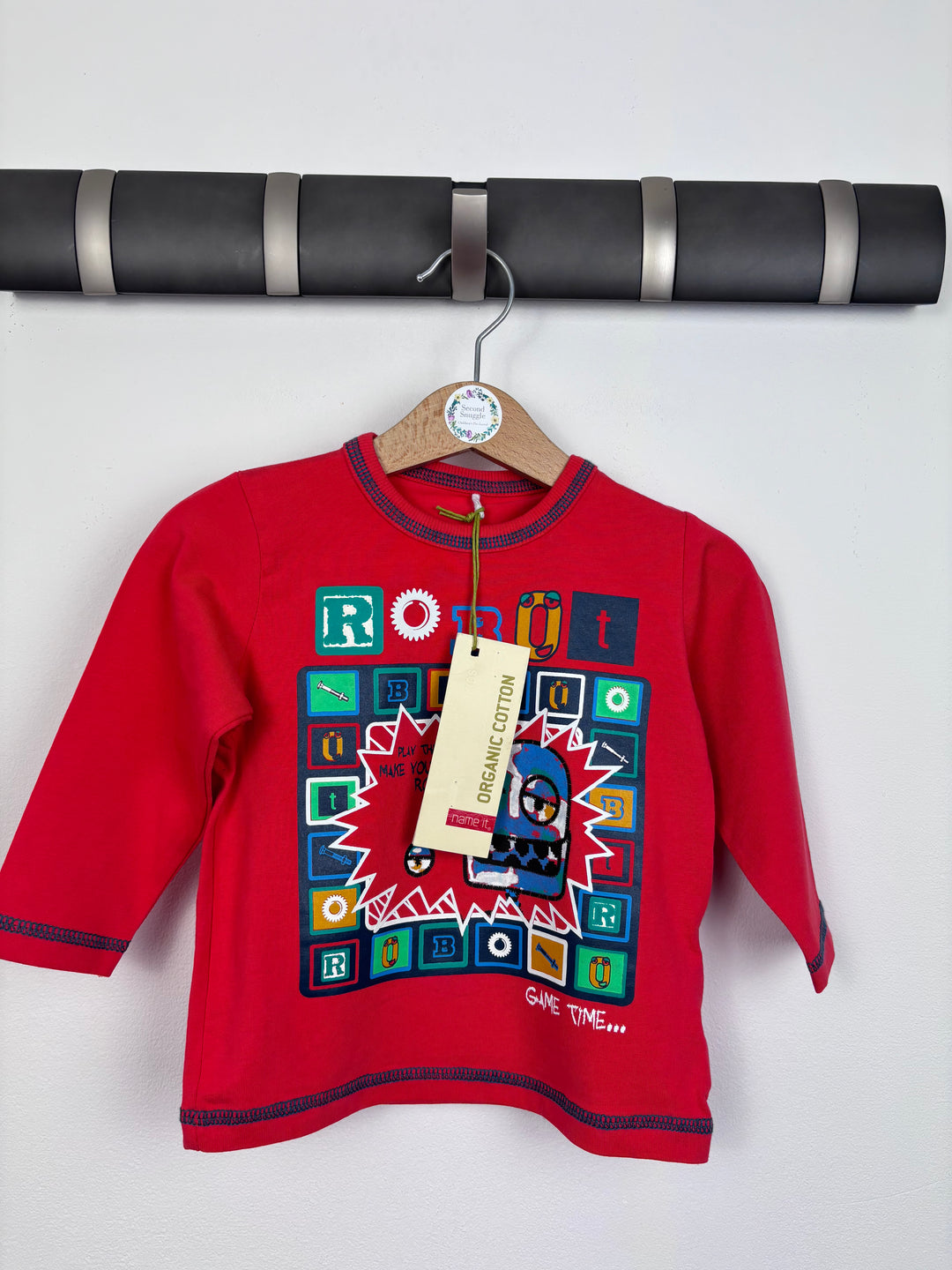 Name It Red Organic Cotton Top 6-9 Months-Tops-Second Snuggle Preloved
