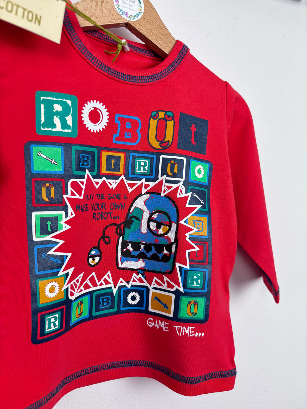 Name It Red Organic Cotton Top 6-9 Months-Tops-Second Snuggle Preloved