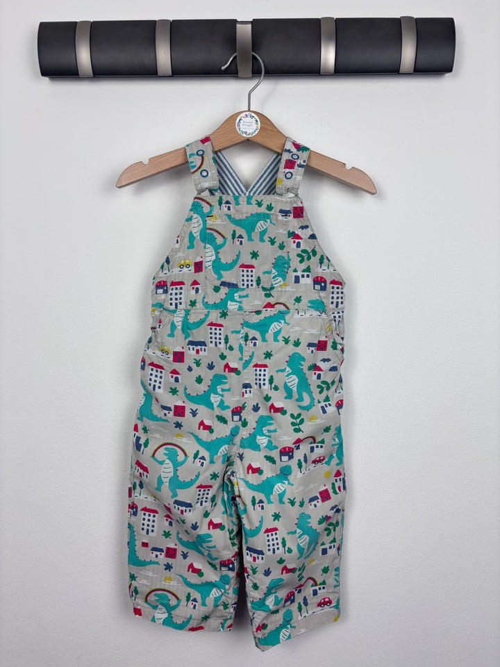 Frugi Reversible Dino Dungarees 6-12 Months-Dungarees-Second Snuggle Preloved