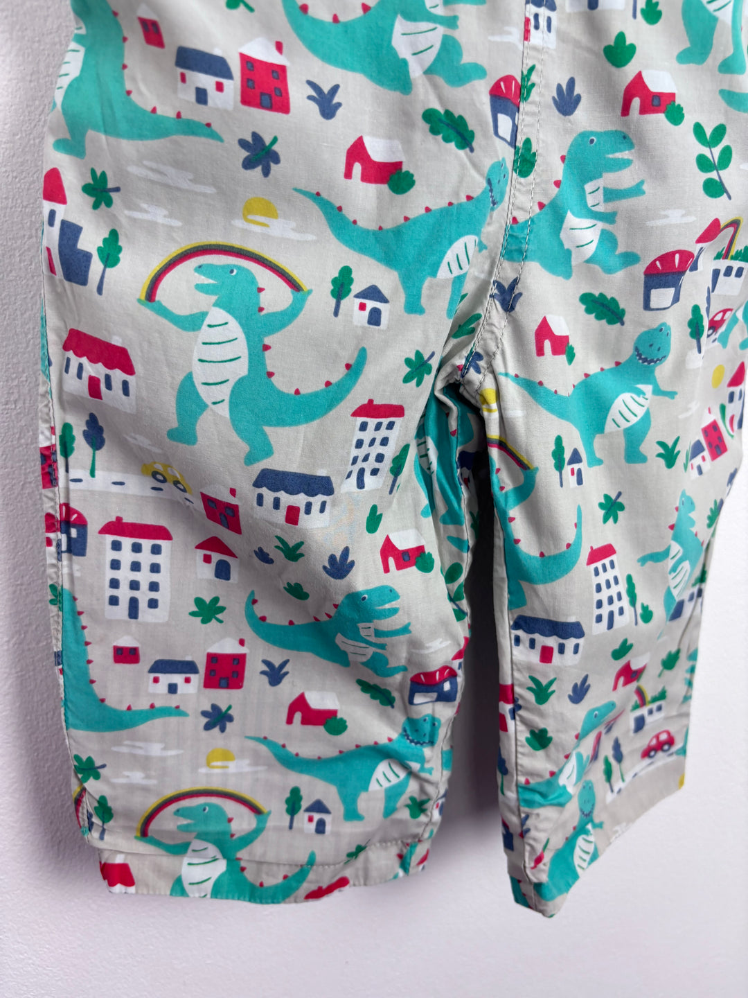 Frugi Reversible Dino Dungarees 6-12 Months-Dungarees-Second Snuggle Preloved