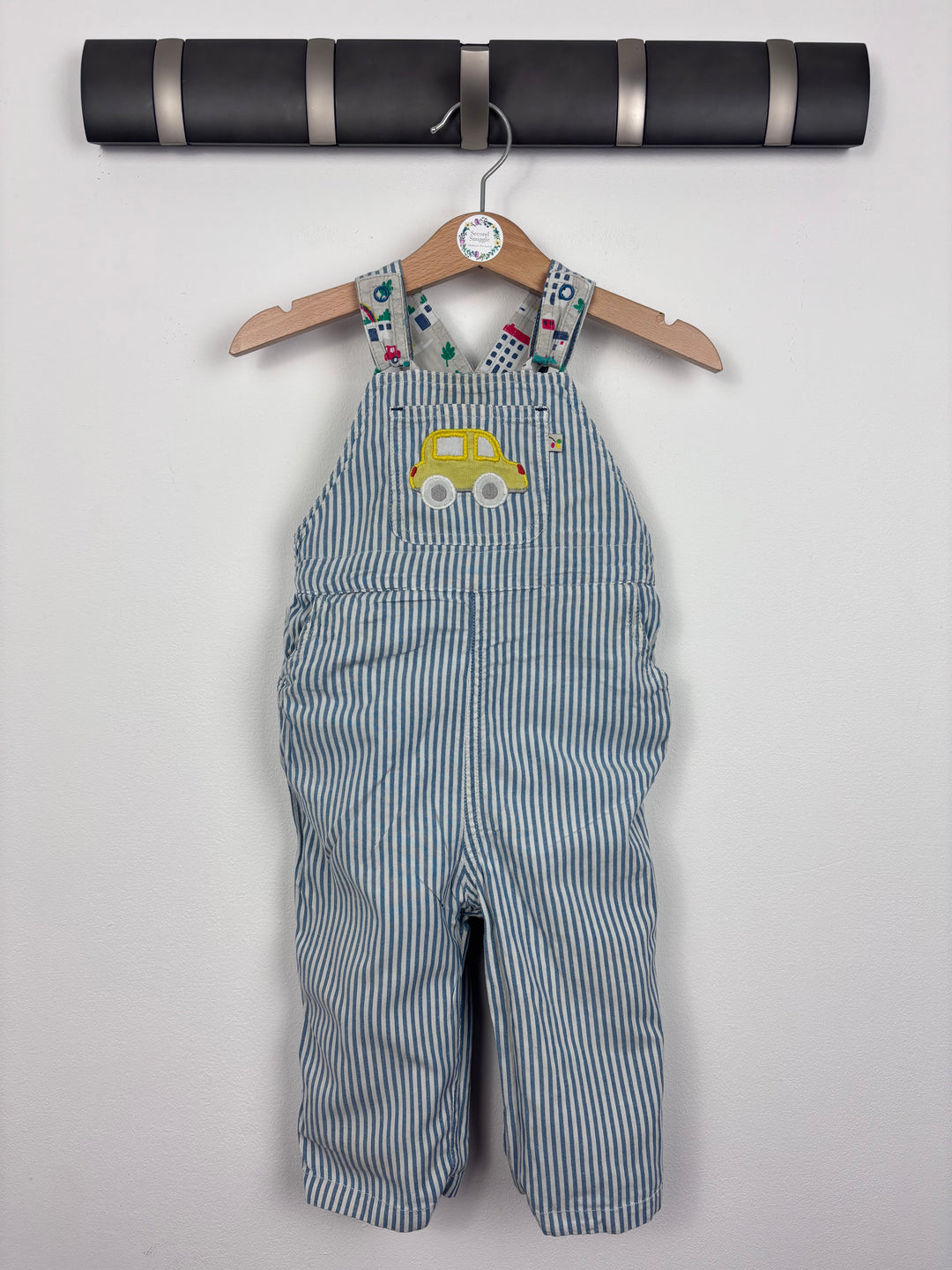 Frugi Reversible Dino Dungarees 6-12 Months-Dungarees-Second Snuggle Preloved