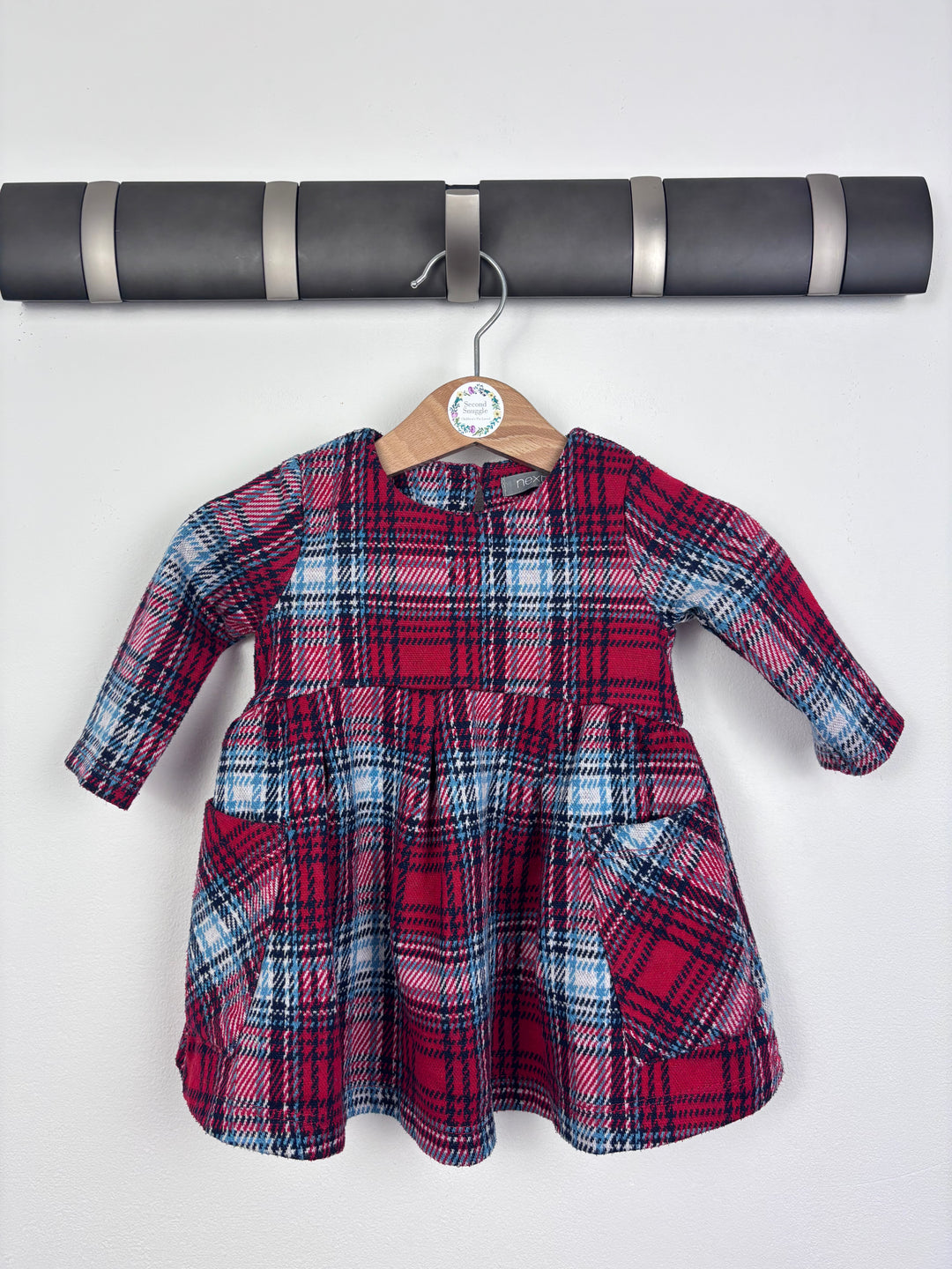 Next Red Tartan Dress with Pockets 3-6 Months-Dresses-Second Snuggle Preloved