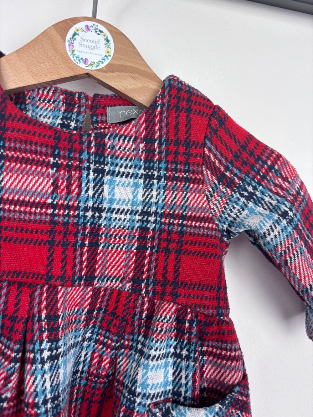 Next Red Tartan Dress with Pockets 3-6 Months-Dresses-Second Snuggle Preloved
