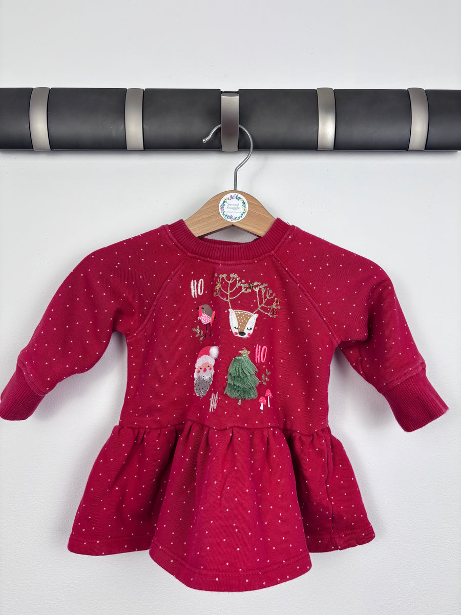 Next Red Peplum Christmas Dress 3-6 Months-Dresses-Second Snuggle Preloved