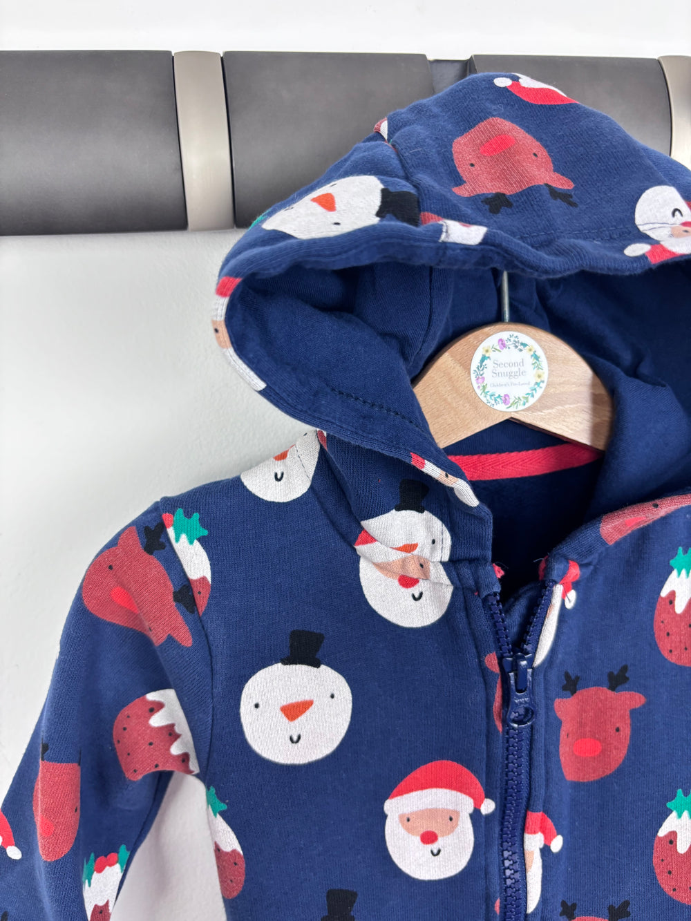 Next Festive All-in-One with Hood 6-9 Months-All In One-Second Snuggle Preloved