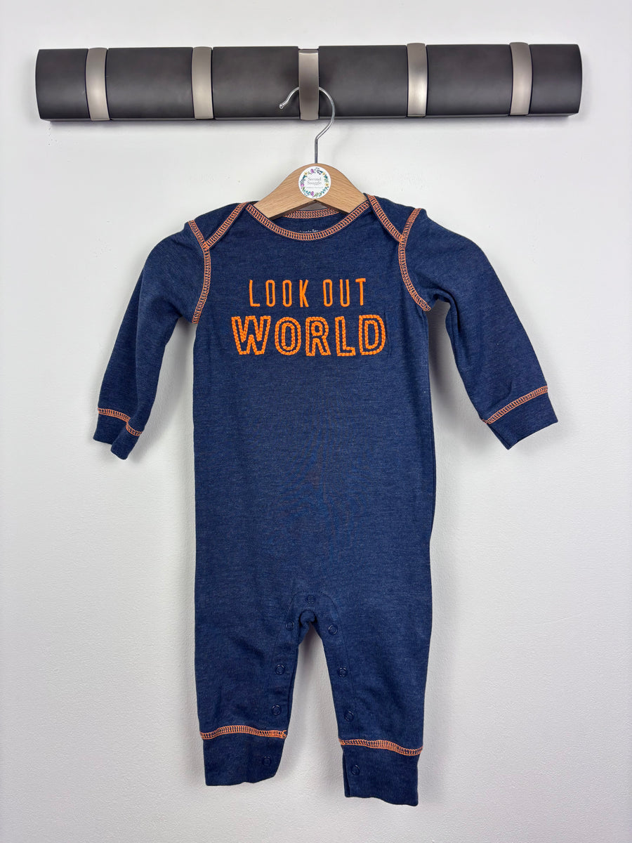 Carters Look Out World Sleepsuit 3-6 Months-Rompers-Second Snuggle Preloved