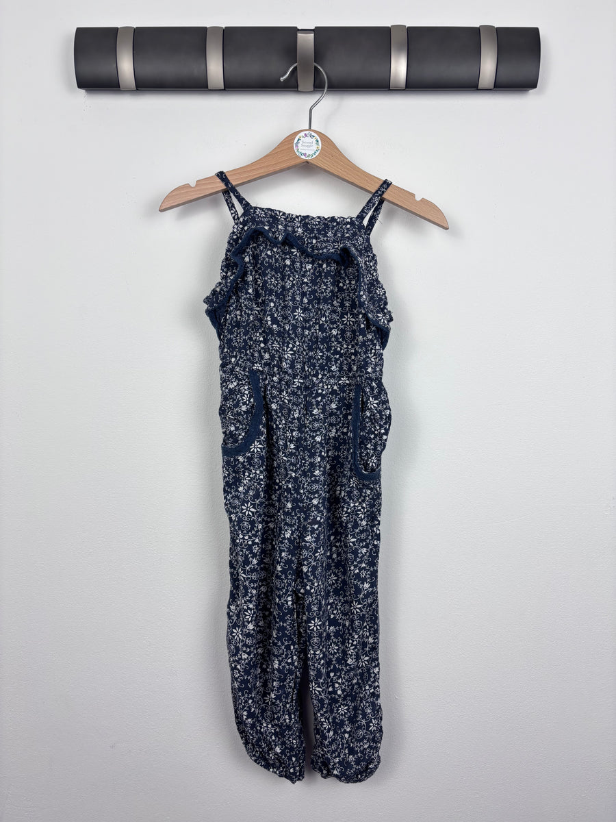 Next Navy Floral Jumpsuit 12-18 Months-Jump Suits-Second Snuggle Preloved