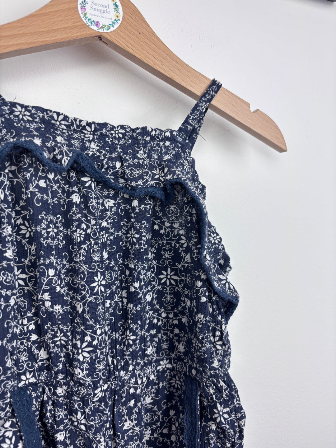 Next Navy Floral Jumpsuit 12-18 Months-Jump Suits-Second Snuggle Preloved