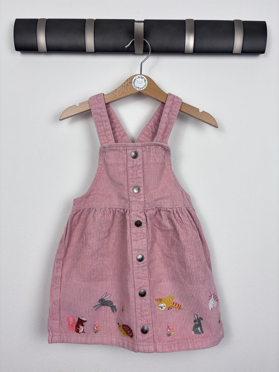 M&S Pink Cord Animal Pinafore 2-3 Years-Dresses-Second Snuggle Preloved