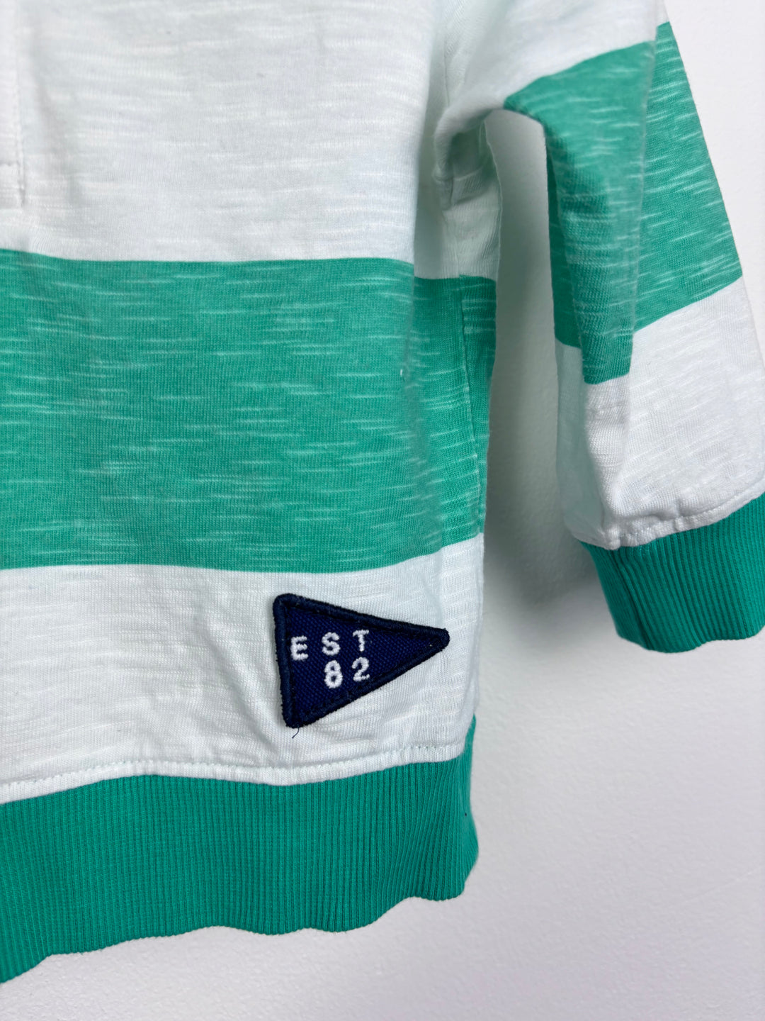 Next Green Stripe Hoodie 9–12 Months