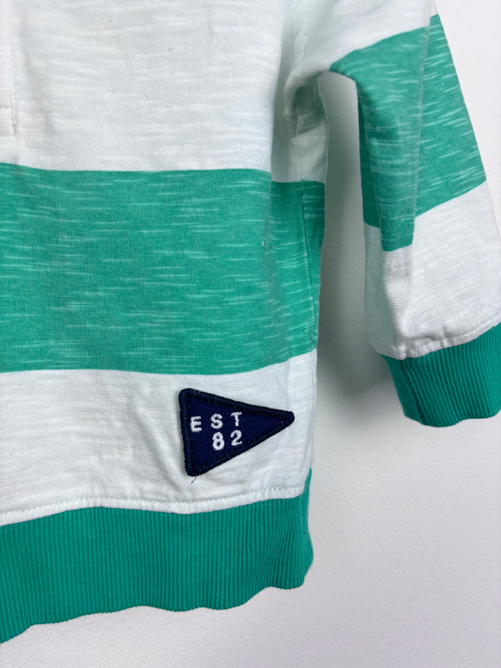 Next Green Stripe Hoodie 9–12 Months