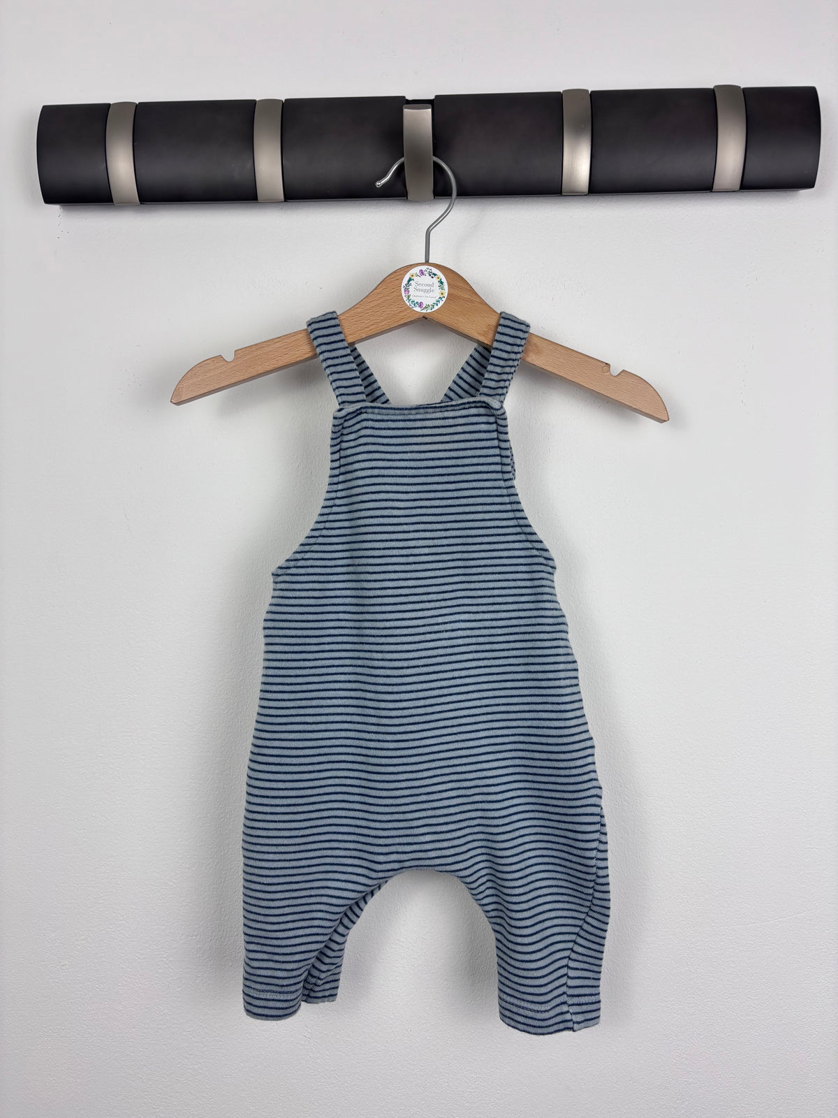 Next Stripe Knit Dungarees Up to 3 Months-Dungarees-Second Snuggle Preloved