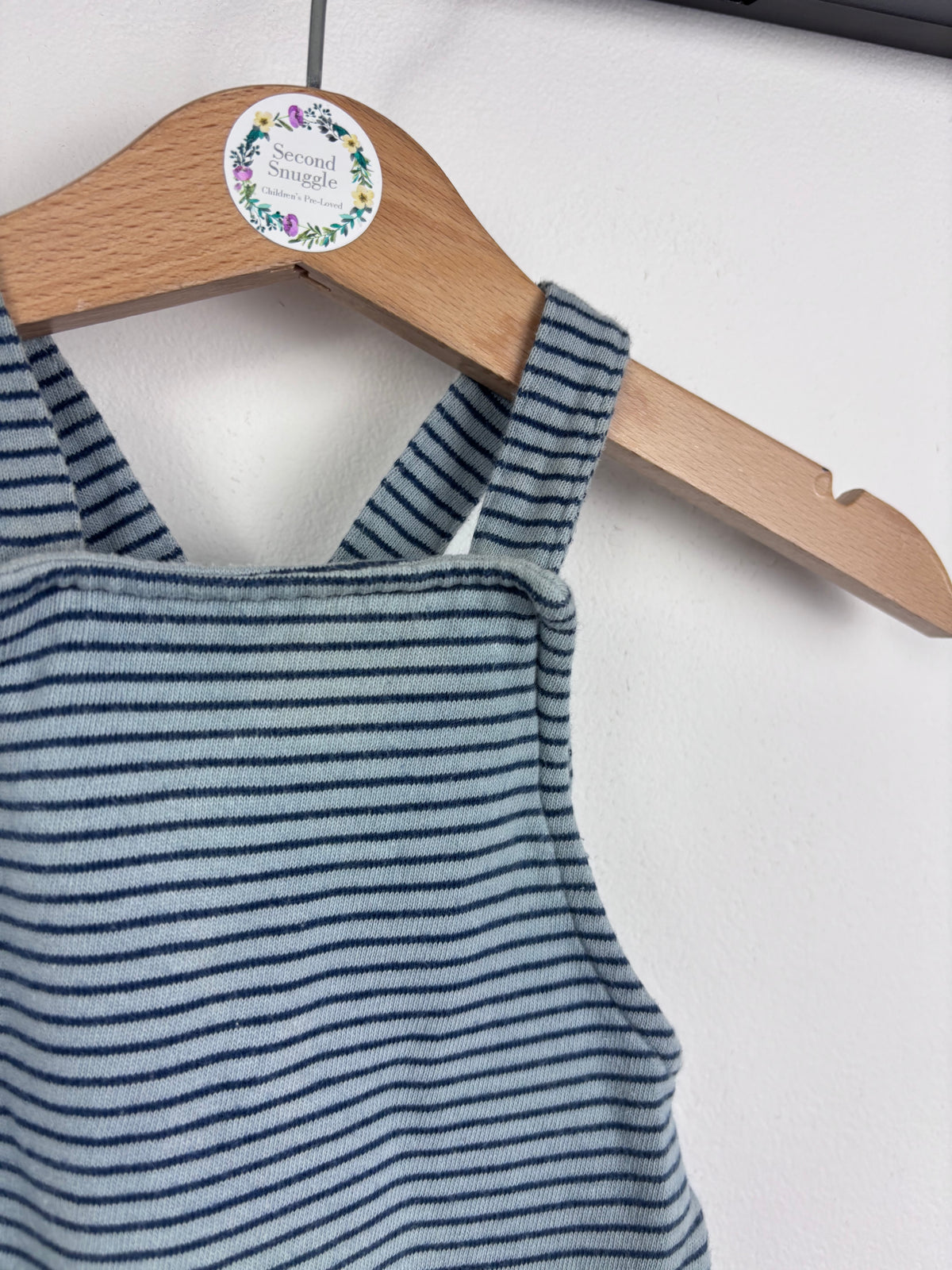 Next Stripe Knit Dungarees Up to 3 Months-Dungarees-Second Snuggle Preloved