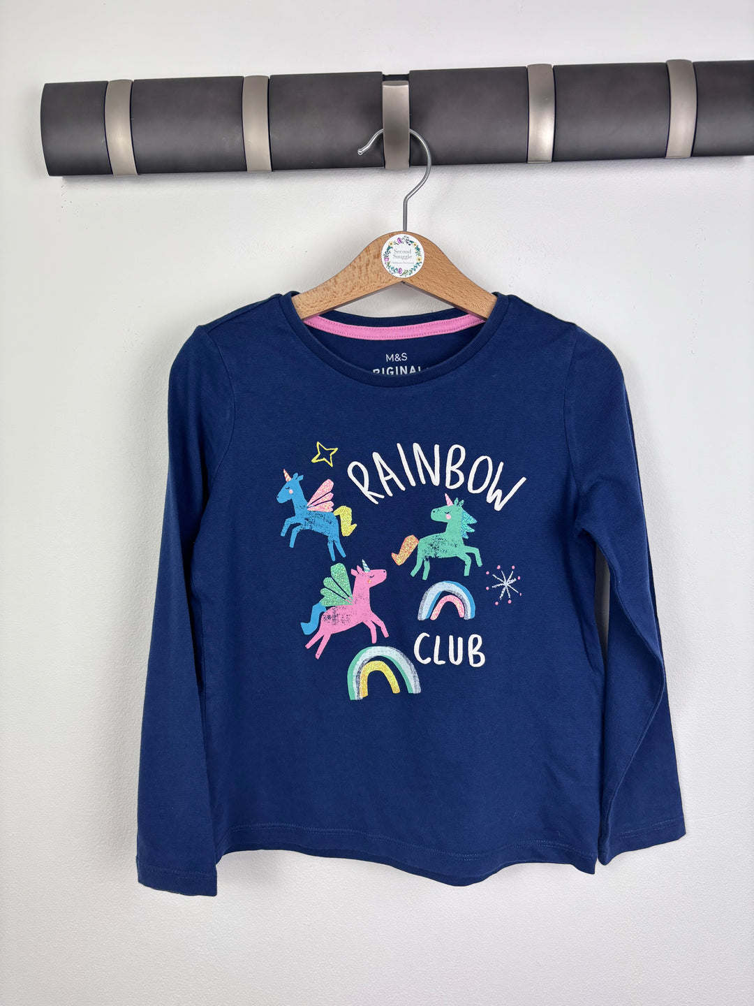 M&S Rainbow Club Long Sleeve Top 5-6 Years-Tops-Second Snuggle Preloved