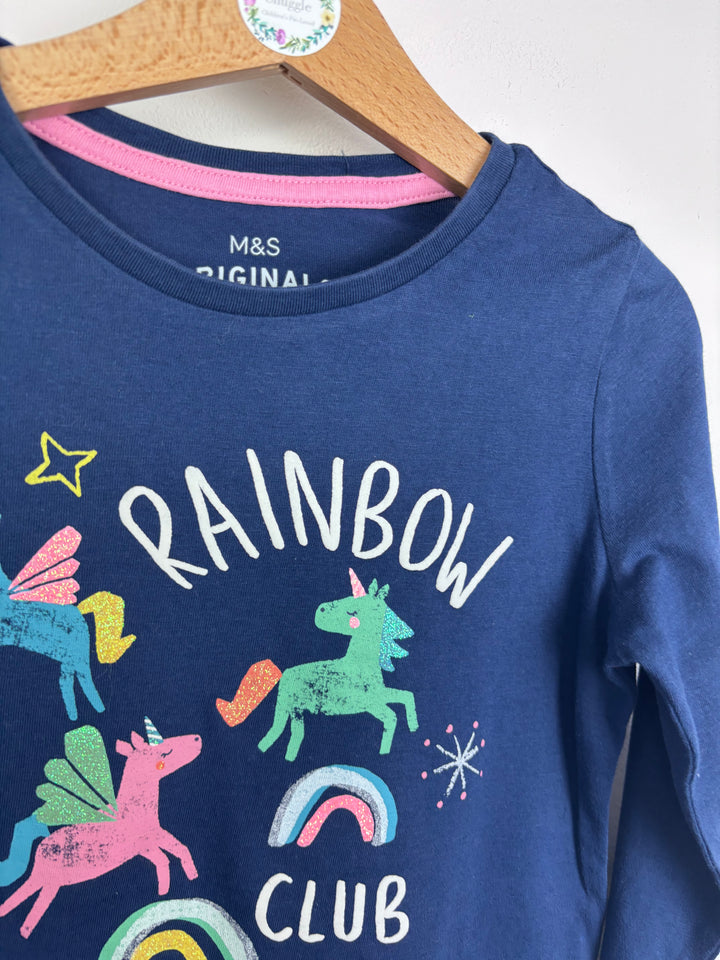M&S Rainbow Club Long Sleeve Top 5-6 Years-Tops-Second Snuggle Preloved