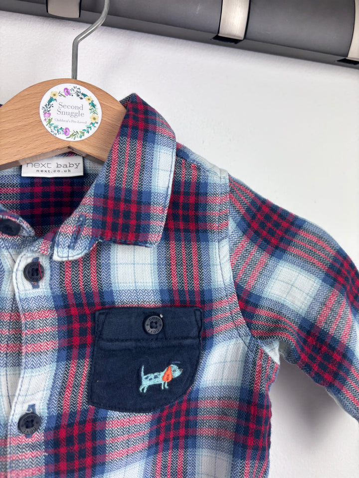 Next Plaid Bodysuit Shirt Up to 3 Months-Vests-Second Snuggle Preloved