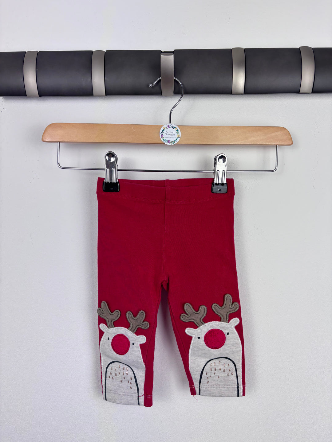 Next Reindeer Applique Leggings 3-6 Months-Leggings-Second Snuggle Preloved