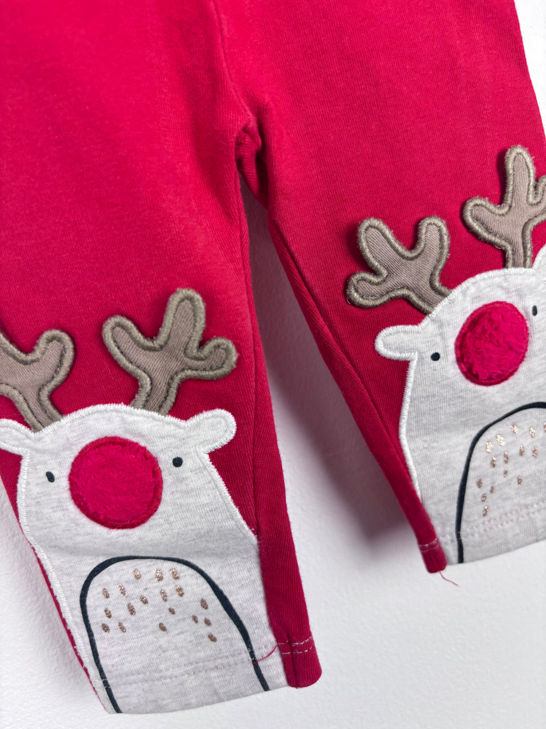 Next Reindeer Applique Leggings 3-6 Months-Leggings-Second Snuggle Preloved