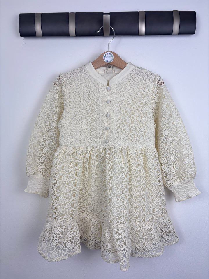 River Island Cream Lace Dress 2-3 Years-Dresses-Second Snuggle Preloved