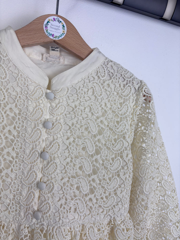 River Island Cream Lace Dress 2-3 Years-Dresses-Second Snuggle Preloved