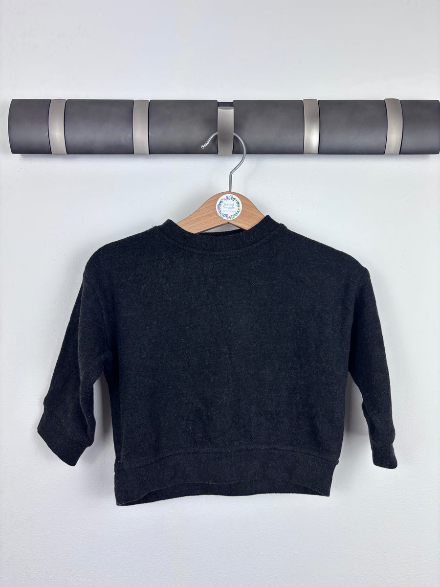 Zara Black Sweatshirt 3-6 Months-Jumpers-Second Snuggle Preloved