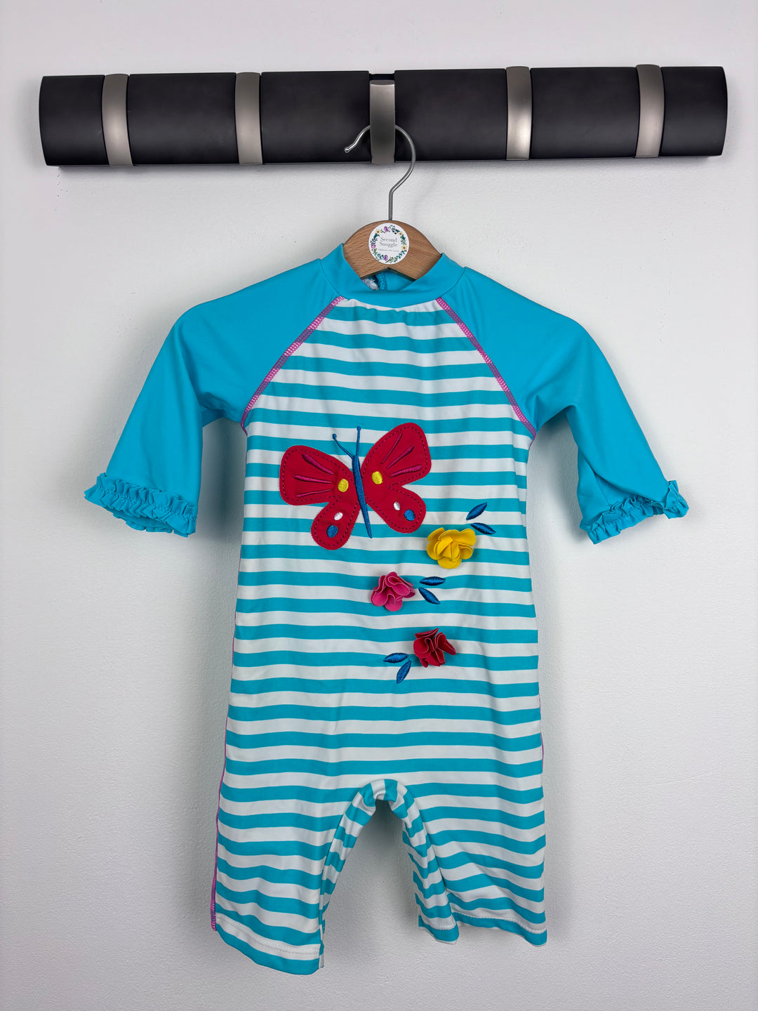 John Lewis Butterfly Stripe Swimsuit 18–24 Months-Swimming-Second Snuggle Preloved