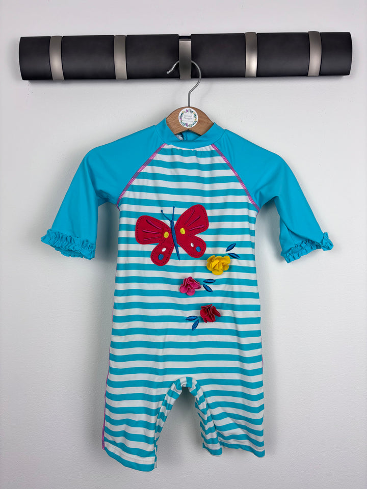 John Lewis Butterfly Stripe Swimsuit 18–24 Months-Swimming-Second Snuggle Preloved