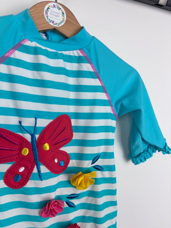 John Lewis Butterfly Stripe Swimsuit 18–24 Months-Swimming-Second Snuggle Preloved