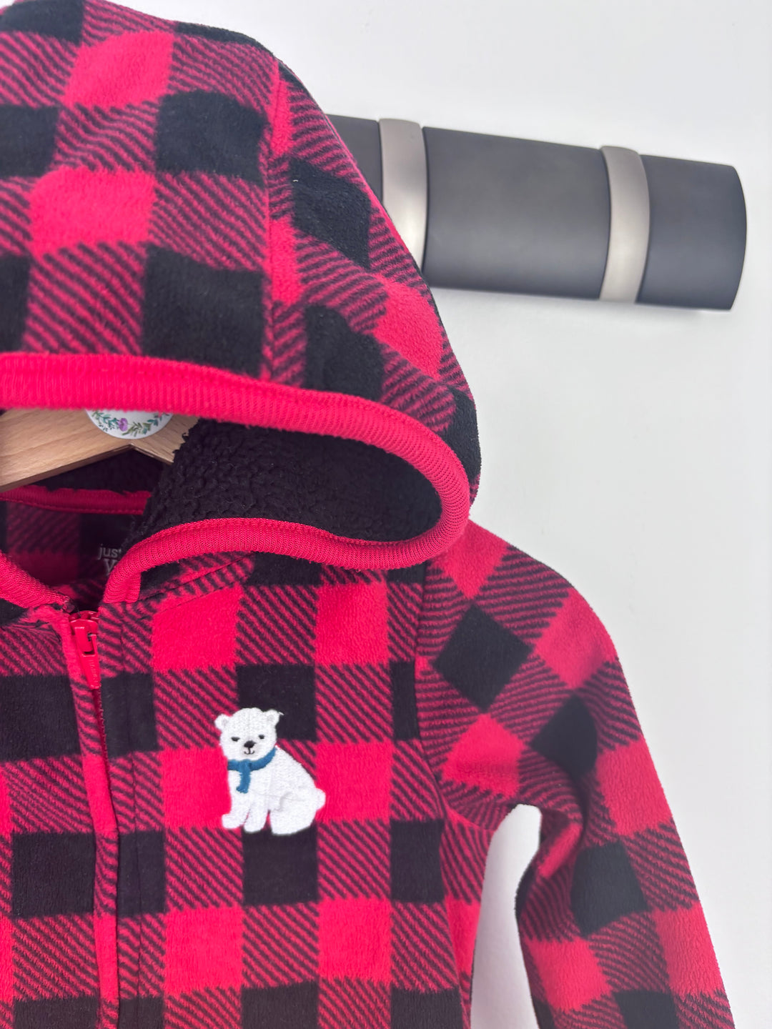 Carters Fleece Hooded Onesie 18 Months-All In One-Second Snuggle Preloved