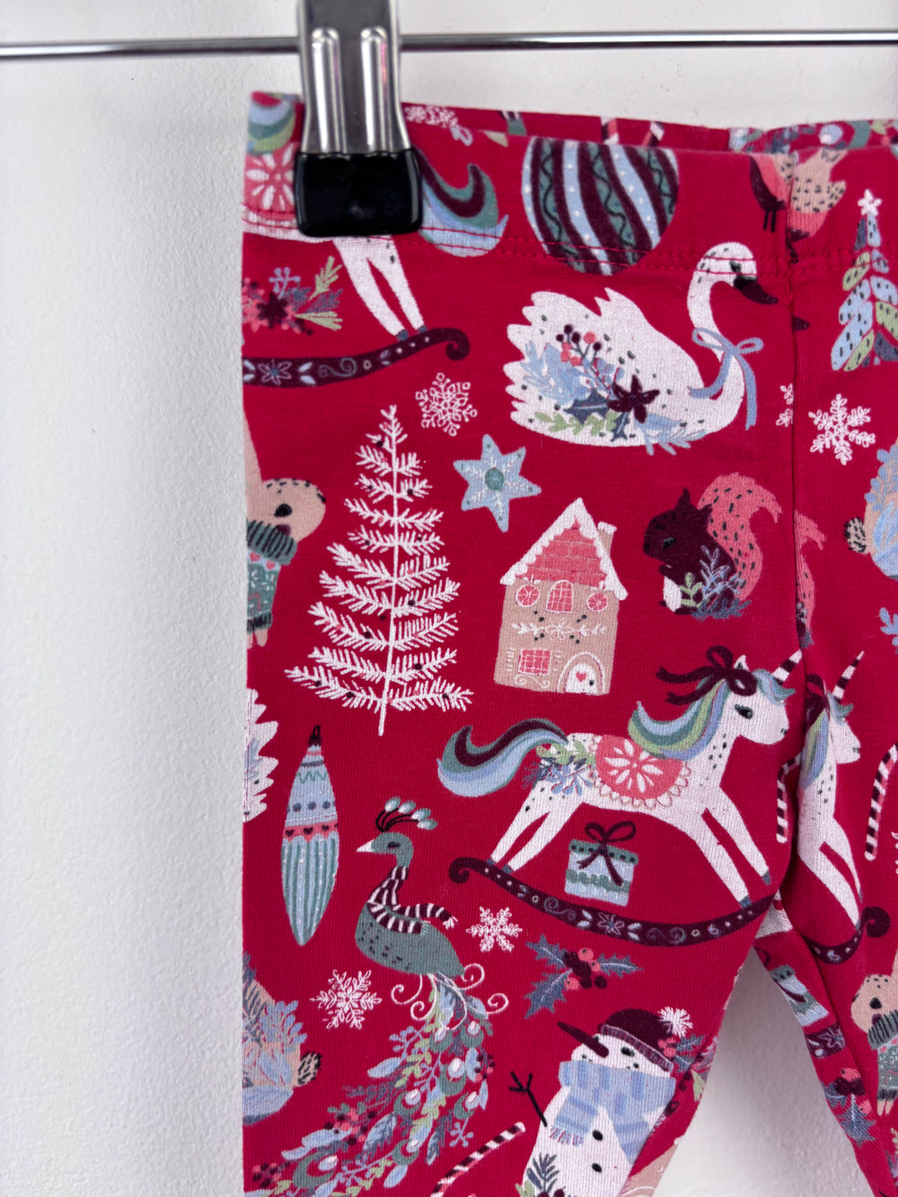Next Christmas Print Leggings 3-6 Months-Leggings-Second Snuggle Preloved