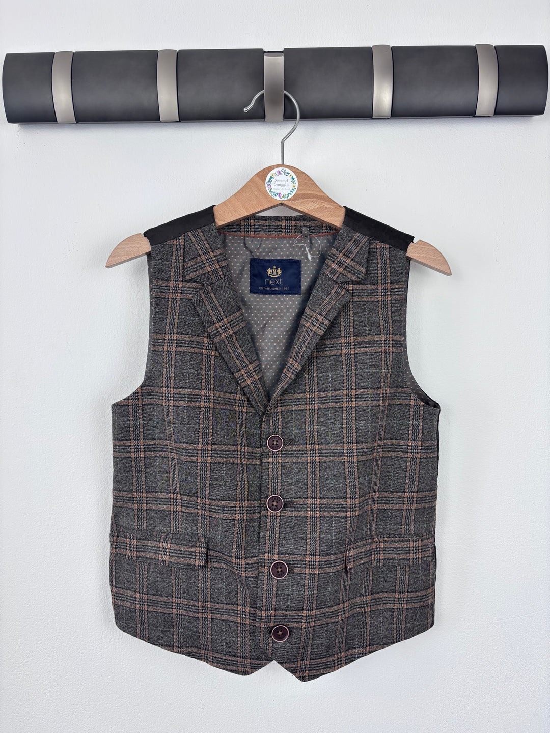 Next Checked Waistcoat 5–6 Years-Suits-Second Snuggle Preloved