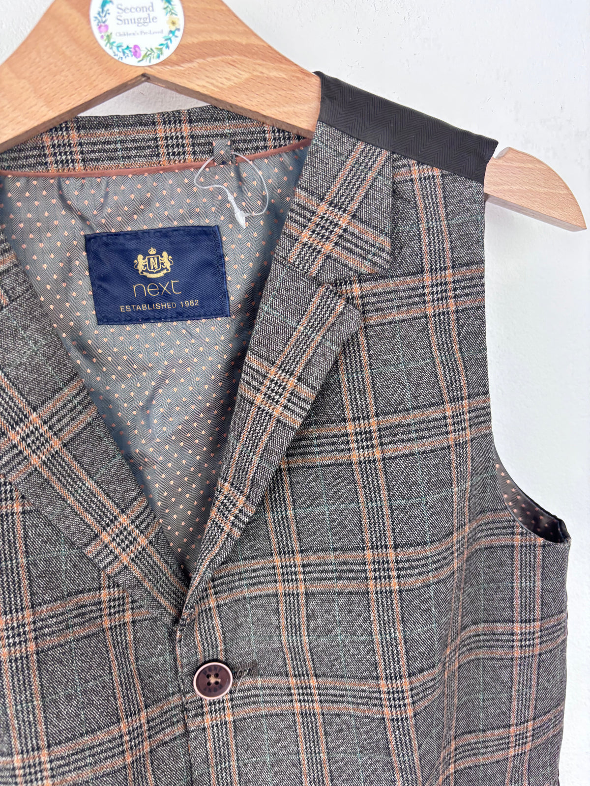 Next Checked Waistcoat 5–6 Years-Suits-Second Snuggle Preloved