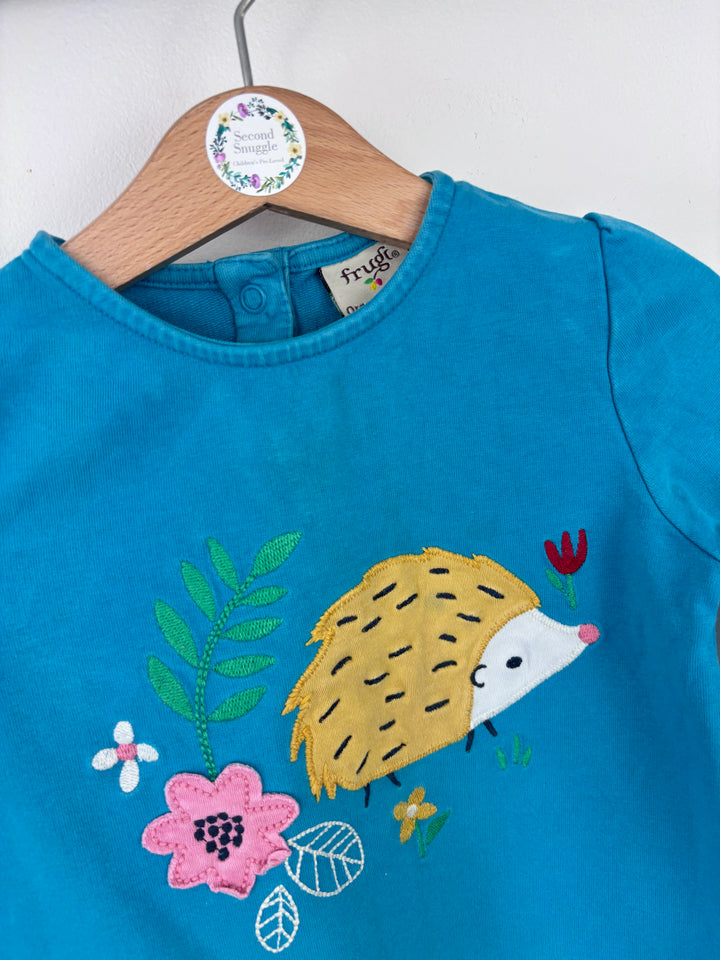 Frugi Teal Hedgehog Top 2–3 Years-Tops-Second Snuggle Preloved