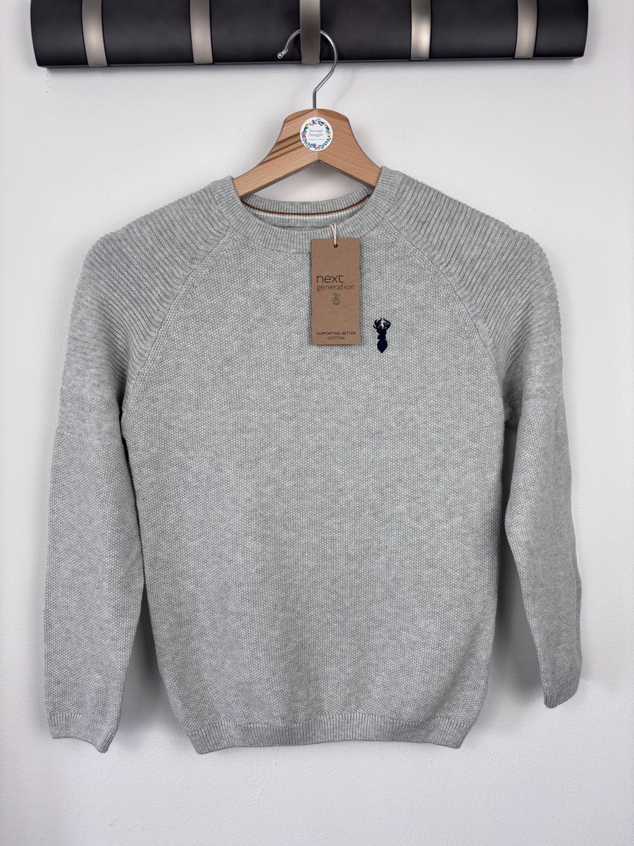 Next Grey Jumper With Stag Logo 8 Years-Jumpers-Second Snuggle Preloved
