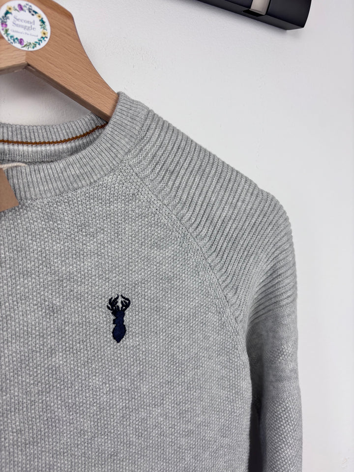 Next Grey Jumper With Stag Logo 8 Years-Jumpers-Second Snuggle Preloved