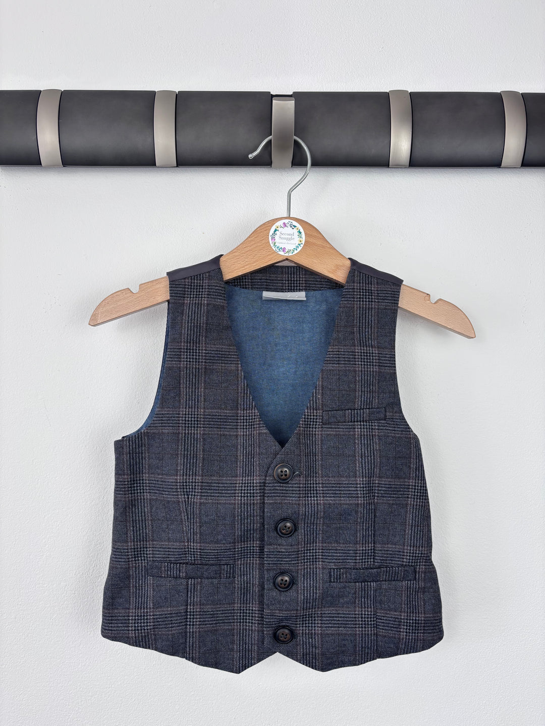 Next Check Waistcoat 12-18 Months-Suits-Second Snuggle Preloved