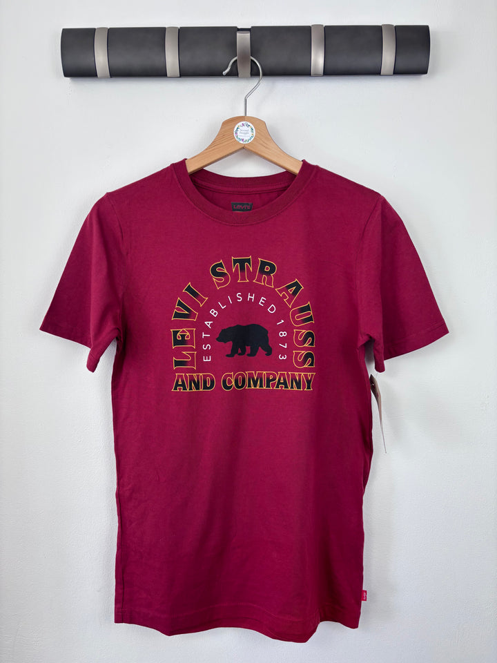 Levi’s Burgundy Graphic T-Shirt 12-13 Years-Tops-Second Snuggle Preloved