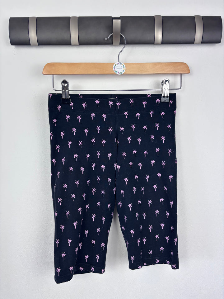 M&S Black Palm Tree Print Cycling Shorts 12-13 Years-Shorts-Second Snuggle Preloved