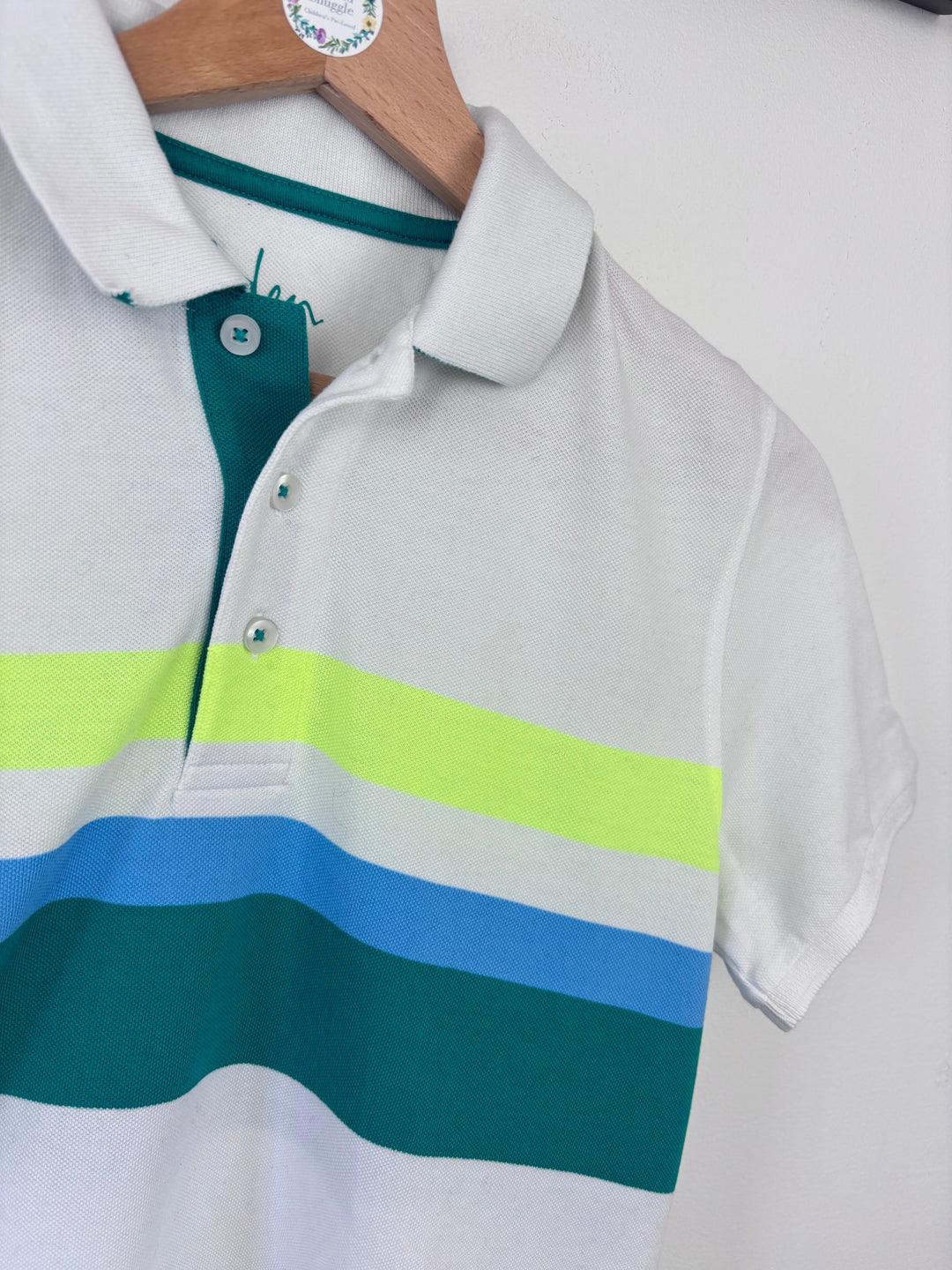 Boden White Striped Polo Shirt 13–14 Years-Tops-Second Snuggle Preloved