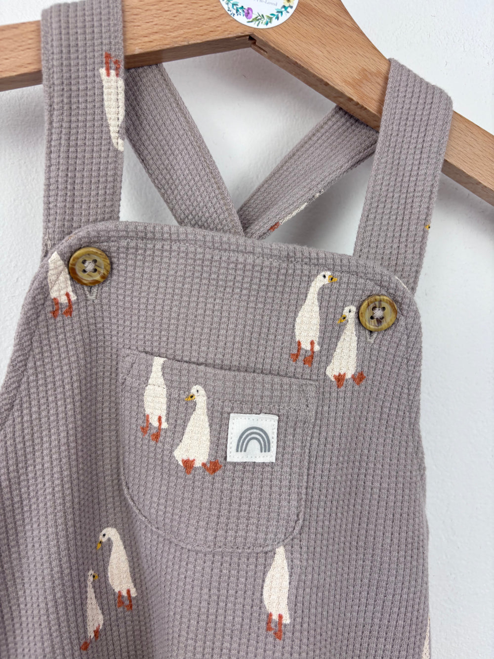 Lindex Duck Print Dungarees 1–2 Months-Dungarees-Second Snuggle Preloved