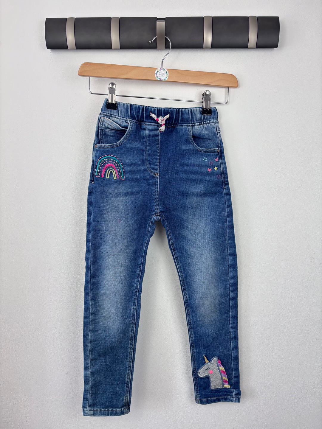 Next Unicorn Rainbow Jeans 5-6 Years-Trousers-Second Snuggle Preloved
