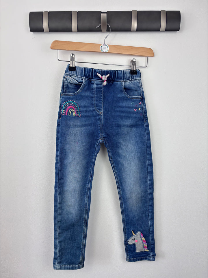 Next Unicorn Rainbow Jeans 5-6 Years-Trousers-Second Snuggle Preloved