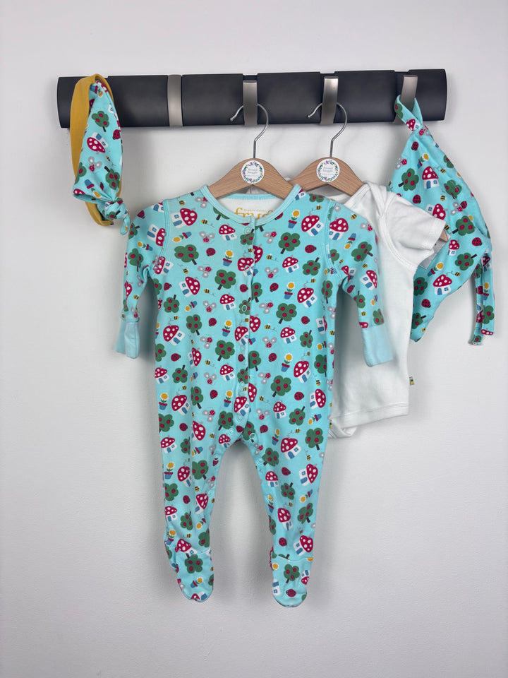 Frugi Sleepsuit, Vest & Hat Set 3-6 Months-Sets-Second Snuggle Preloved