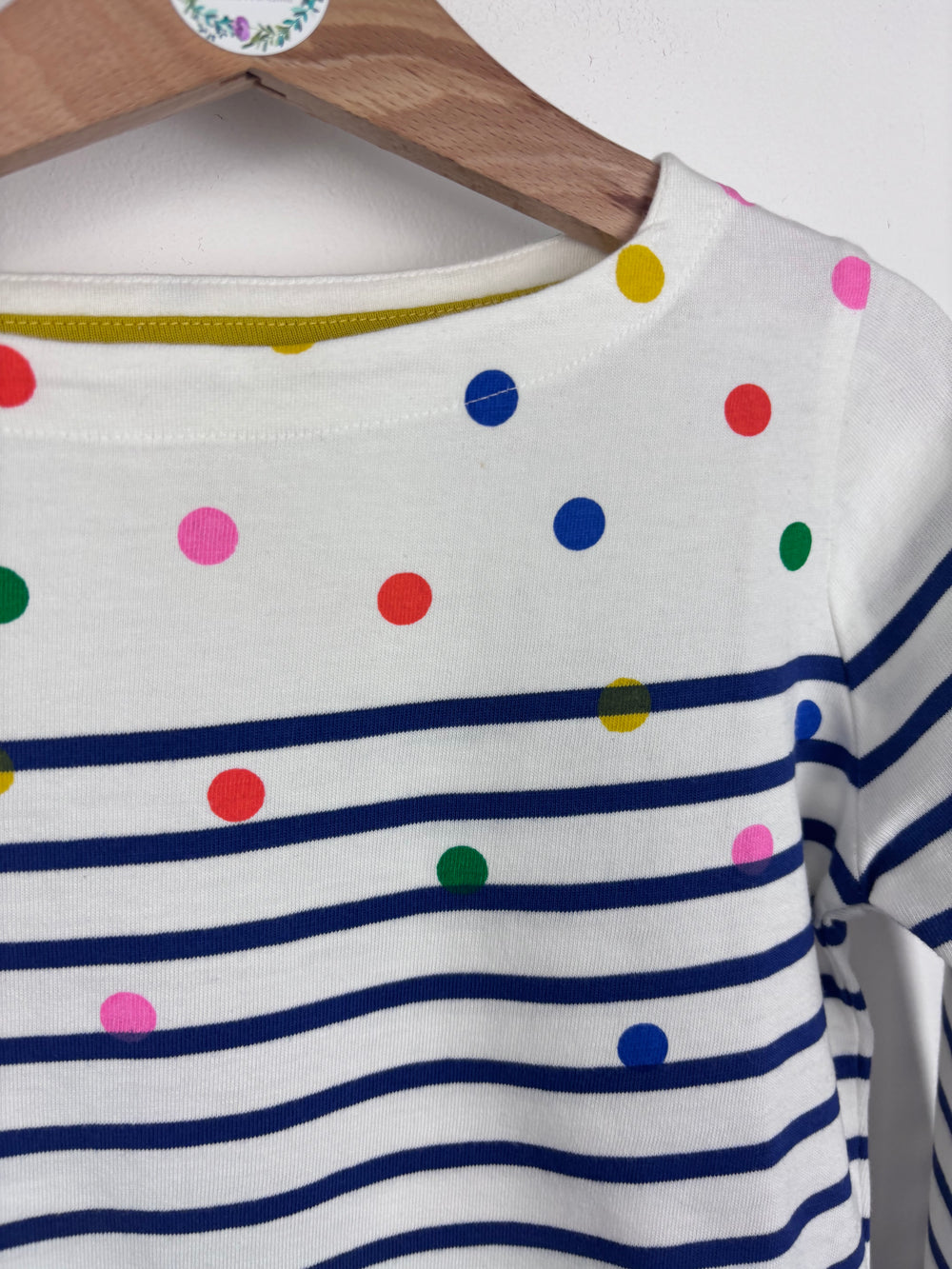 Boden Stripe and Spot Long Sleeve Top 3–4 Years-Tops-Second Snuggle Preloved