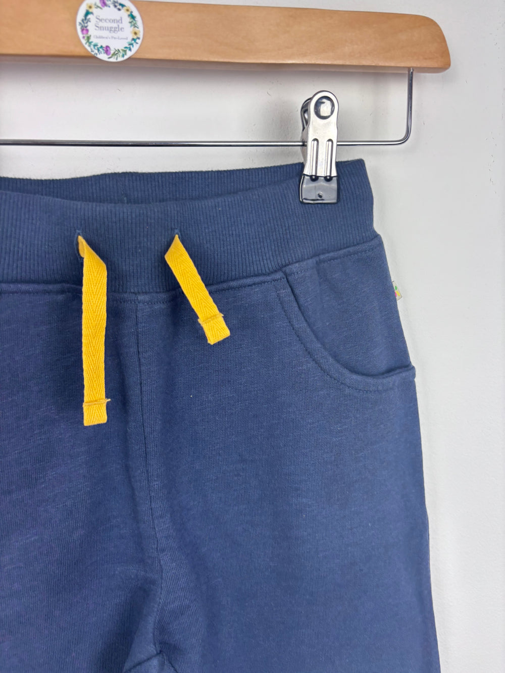 Frugi Navy Joggers with Yellow Tie 5–6 Years-Trousers-Second Snuggle Preloved
