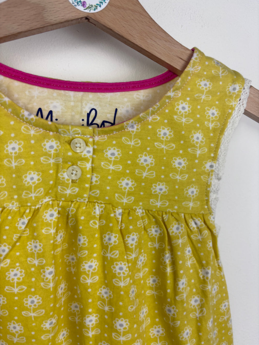Mini Boden Yellow Sleeveless Floral Top 3–4 Years-Tops-Second Snuggle Preloved