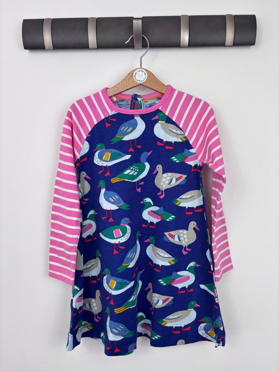 Boden Duck Print Dress with Stripes 3–4 Years-Dresses-Second Snuggle Preloved